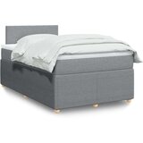vidaXL Boxspring postelja z vzmetnico svetlo siva 120x190 cm blago | Shoptok.si