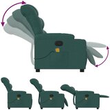  Masažni naslonjač od tkanine tamnozeleni | shoptok.hr