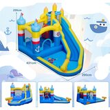  Napihljiv grad + 750W puhalo, vodni grad s toboganom, bazenom in vodnim topom | Shoptok.si