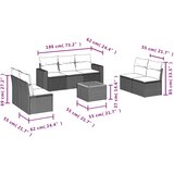  8-dijelni set vrtnih sofa od poliratana s jastucima bež | shoptok.hr