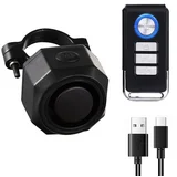 Akumulatorski kolesarski alarm z daljinskim upravljalnikom 110dB Black, (21236880)