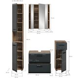 MID.YOU Kopalnica Ice, Črna, Barva Hrasta, 4-Delna | Shoptok.si