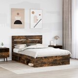  Krevetna konstrukcija s uzglavljem Dimljeni hrast 150 x 200 cm | shoptok.hr