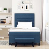  Box Spring postelja z vzmetnico in klopjo modra 120x190 cm tkanina, (22081165) Slike