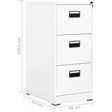 VidaXL arhivska omarica bela 46x62x102,5 cm jeklo Slike