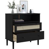 vidaXL Komoda SENJA črna 80x40x80 cm trdna borovina | Shoptok.si