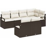  Set od 7 komada garniture za vrt s jastučićima smeđi poli ratan dvosed garnitura za vrt s jastučićima smeđi poli ratan | shoptok.hr