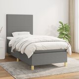  Krevet s oprugama i madracem tamnosivi 90x200 cm od tkanine | shoptok.hr