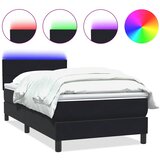 vidaXL Box spring postelja z vzmetnico črna 80x220 cm žamet, (21790821) | Shoptok.si