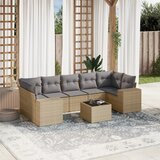 Maison Chic Seti vrtnega pohištva - Vrtna garnitura - Vrtni pohištvo set 8-delna z blazinami bež poli ratan, (21800322) | Shoptok.si