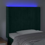  LED uzglavlje tamnozeleno 93x16x118/128 cm baršunasto | shoptok.hr