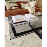 Kave Home Črna klubska mizica s stekleno mizno ploščo 70x120 cm Plam – | Shoptok.si