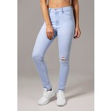 Urban Classics Women's Skinny High Waisted Denim Pants - Blue | Shoptok.si