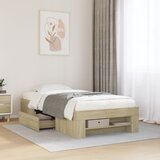 Maison Chic Posteljni okvir - Enojna postelja - Postelja za odrasle brez vzmetnice hrast 90x190 cm inženirski les-J7263, (21763001) | Shoptok.si