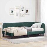  Kutni okvir kreveta s madracem Tamnozelena 90 x 200 cm Baršun | shoptok.hr