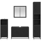 vidaXL Komplet pohištva za kopalnico 4 pcs Črni hrast 90 x 33 x 60 cm | Shoptok.si