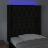  Uzglavlje crno 83 x 16 x 118/128 cm od tkanine | shoptok.hr