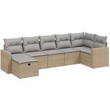  7-dijelni set vrtnih sofa s jastucima bež od poliratana | shoptok.hr