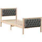  Krevetna konstrukcija Tamno siva 75 x 190 cm Čvrsto borovo drvo | Eponuda.com