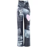 Winshape Sportske hlače 'CUL101C' siva / sivi traper / roza / bijela
