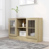 The Living Store Vitrina sonoma hrast 120x30,5x70 cm iverna plošča - Vitrina, (21663412) Cene