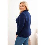 Kesi Włoski Plus Size women's sweater made of viscose with a turtleneck navy blue | Shoptok.si