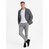 Ombre Men's quilted jacket with jacket cut - graphite | Shoptok.si