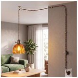  Cottex 8400100-5503 - Luster na kablu sa utikačem NORA 1xE14/5W/230V braon | Eponuda.com