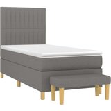  Krevet s oprugama i madracem tamnosivi 100 x 200 cm od tkanine | shoptok.hr