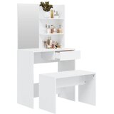  Set toaletni stolić svjetlima sjajni bijeli 74,5x40x141 cm | shoptok.hr