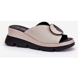 S. BARSKI Ladies Leather Sandals With Decoration Beige S.Barski | Shoptok.si