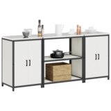 vidaXL Kuhinjski set za pohranu 3 pcs Bijela 210 x 50 x 92 cm | shoptok.hr