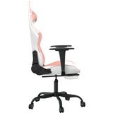  Igraća stolica s osloncem za noge bijelo-ružičasta umjetna koža | shoptok.hr