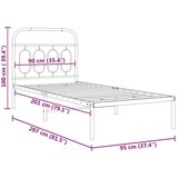 vidaXL Kovinski posteljni okvir z vzglavjem bel 90x200 cm | Shoptok.si