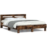 vidaXL Okvir za krevet s uzglavljem i LED boja hrasta 150x200 cm Cijene