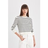 Defacto Regular Fit Crew Neck Striped Sweater Cene