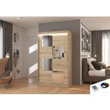 ADRK Klizni ormar s ogledalom i LED rasvjetom LUGANO, 120 cm - SONOMA-SONOMA HRAST | shoptok.hr