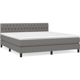 Maison Chic Box spring postelja - Vzmetna postelja z vzmetnico temno siva 180x200 cm blago SL14420, (21905181) | Shoptok.si