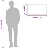  Kuhinjski zid Tamno siva 70 x 40 cm Staklo otporno na udarce | Shoptok.si