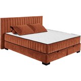 MID.YOU POSTELJA Z VZMETNICO 180 cm x 200 cm , tekstil, leseni material barve konjaka | Shoptok.si