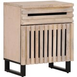  The Living Store Nočna omarica bela 50x34x60 cm trden mangov les - Nočna Omarica, (21456447) Cene