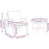  3-dijelni Bistro Set s Jastucima od Masivnog Drva Akacije | shoptok.hr