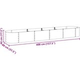 vidaXL Visoka greda 400x80x44 cm pocinkano jeklo srebrna | Shoptok.si