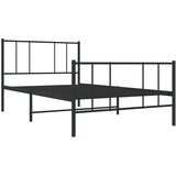  Metalni okvir kreveta uzglavlje i podnožje crni 100x200 cm | Eponuda.com
