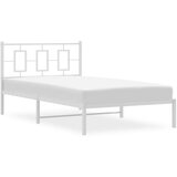 Metalni okvir za krevet s uzglavljem bijeli 107x203 cm | shoptok.hr
