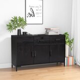  Komoda crna 110 x 35 x 70 cm od masivne borovine | shoptok.hr