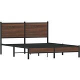 vidaXL Metalni okvir kreveta s uzglavljem smeđa boja hrasta 137x190 cm | shoptok.hr