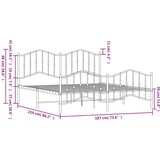 Metalni Kovinski posteljni okvir z vzglavjem in vznožjem bel 183x213 cm | Shoptok.si