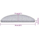  Prostirke za stepenice 20 kom 56x17x3 cm svijetlo sive poluokrugle | Eponuda.com
