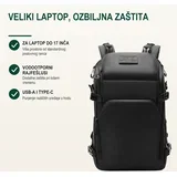 Poslovni i outdoor ranac Black Rock, Laptop 17", USB-A i Type-C, Vodootporni rajsferšlusi, Crni